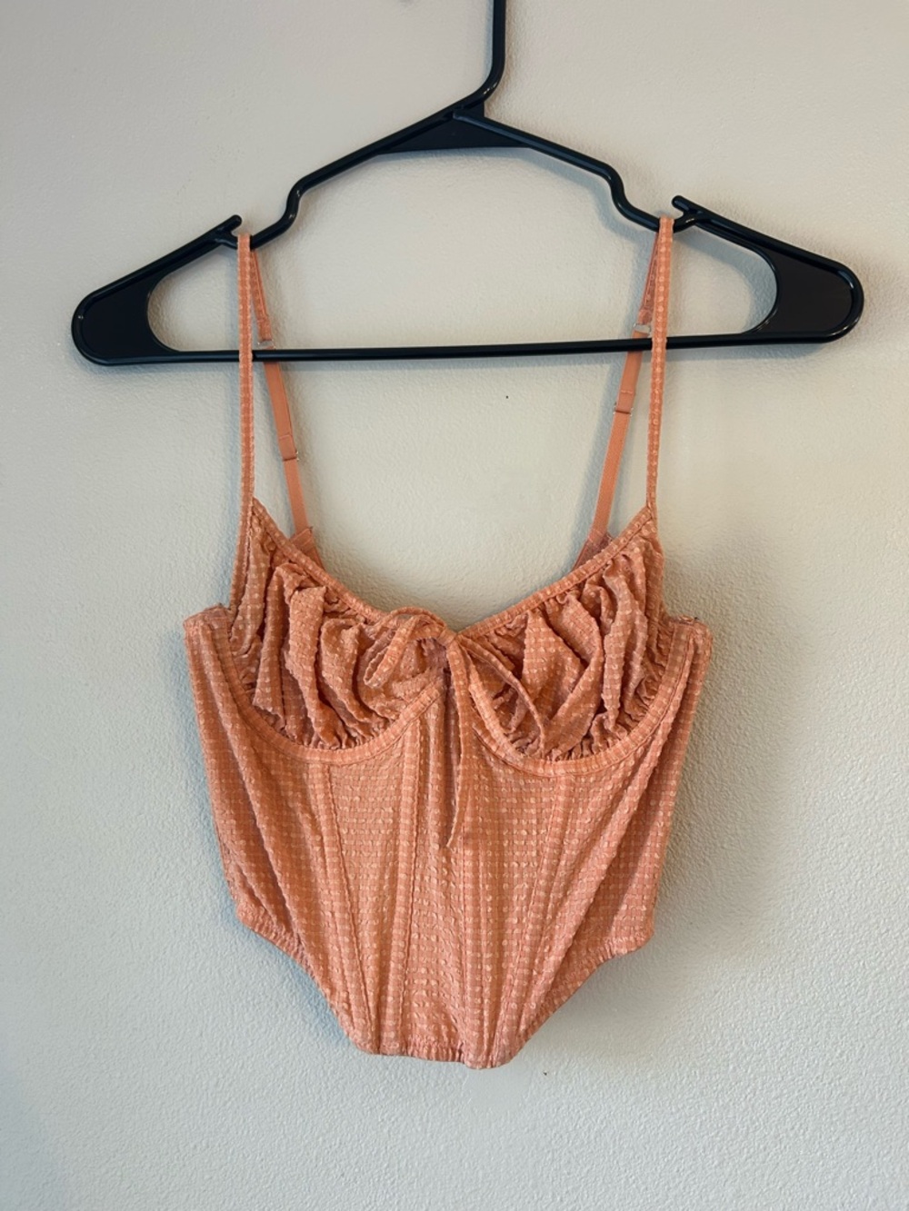 Urban Outfitters Peach Ruffle Bustier Top